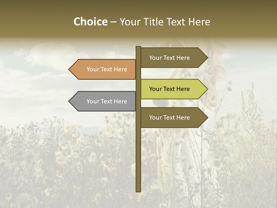 Girl In A Field With Flowers PowerPoint Template