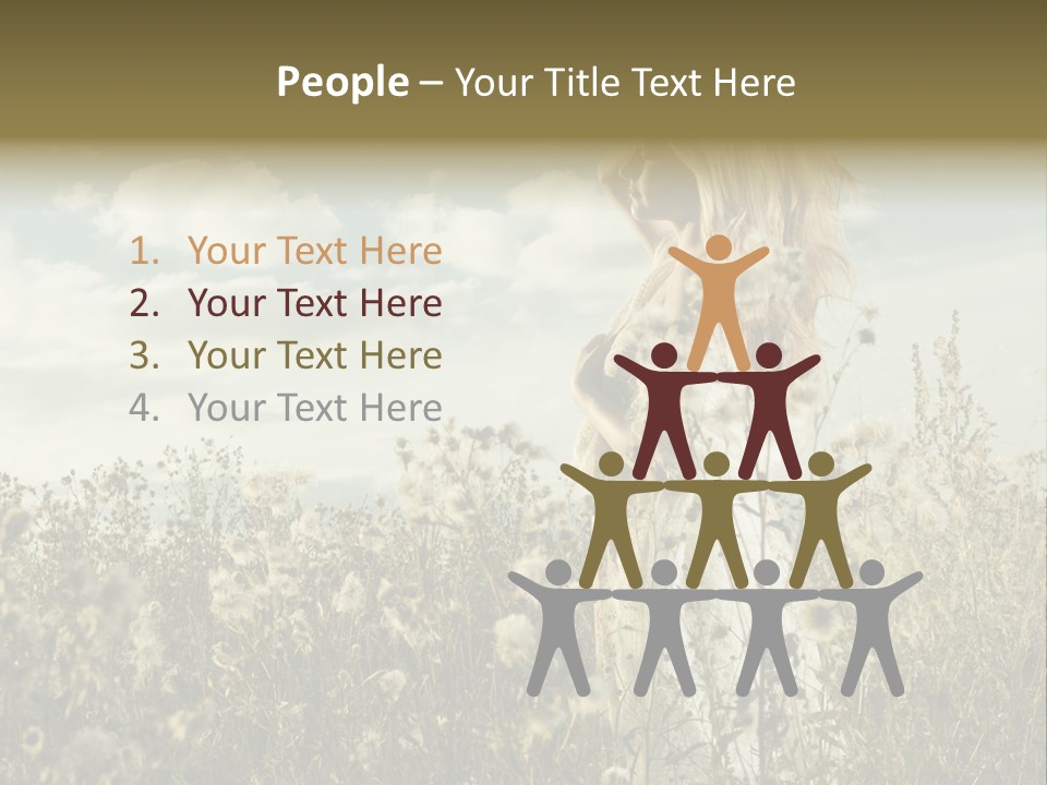 Girl In A Field With Flowers PowerPoint Template