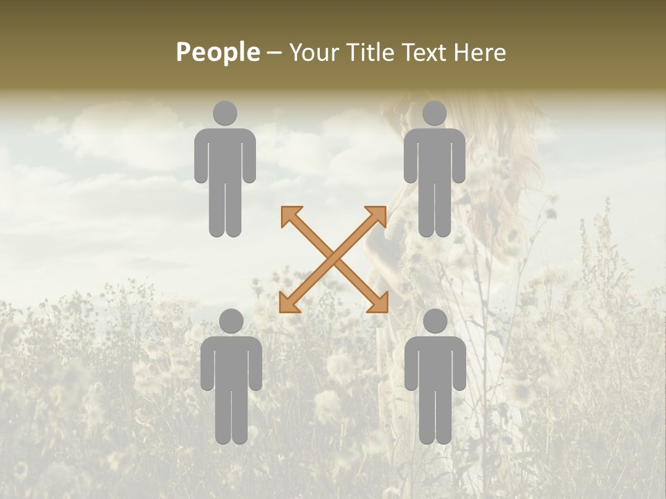 Girl In A Field With Flowers PowerPoint Template