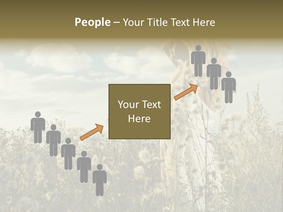 Girl In A Field With Flowers PowerPoint Template