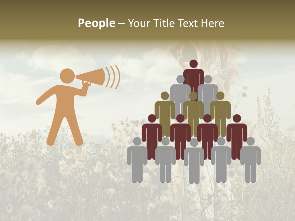 Girl In A Field With Flowers PowerPoint Template