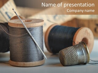 Spools Tape Tools PowerPoint Template