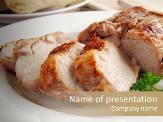 Pork Meat Baked PowerPoint Template
