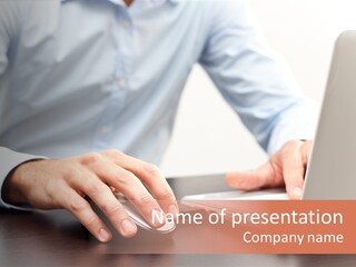 Computer Writing Touching PowerPoint Template
