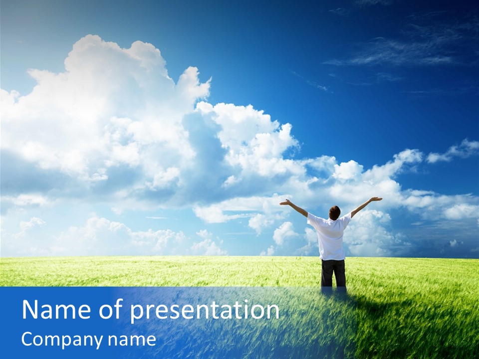 Boy Male Sky PowerPoint Template