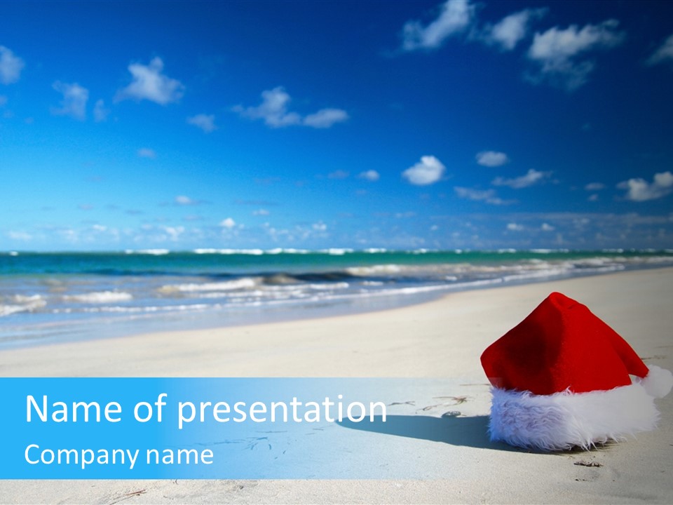 Santa Isolated Blue PowerPoint Template