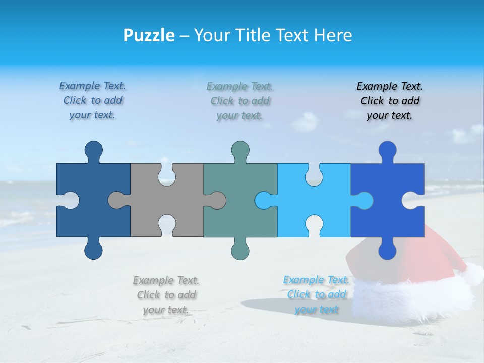 Santa Isolated Blue PowerPoint Template