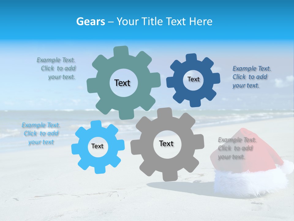 Santa Isolated Blue PowerPoint Template