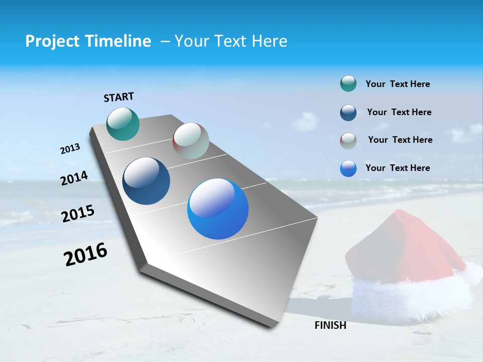 Santa Isolated Blue PowerPoint Template