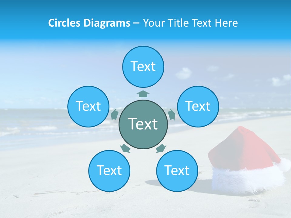Santa Isolated Blue PowerPoint Template
