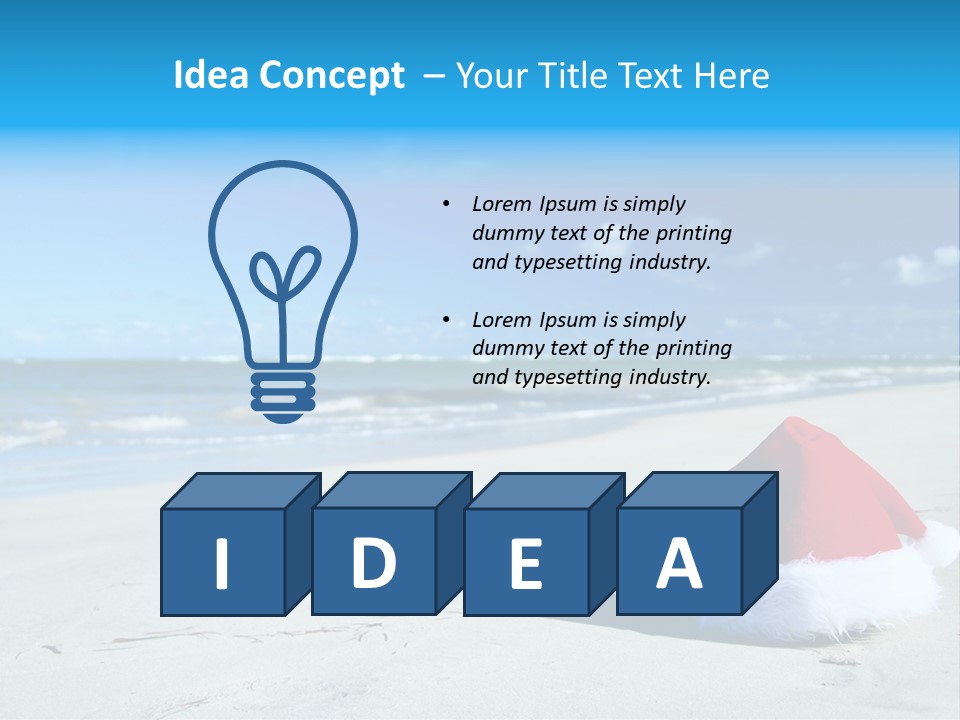 Santa Isolated Blue PowerPoint Template