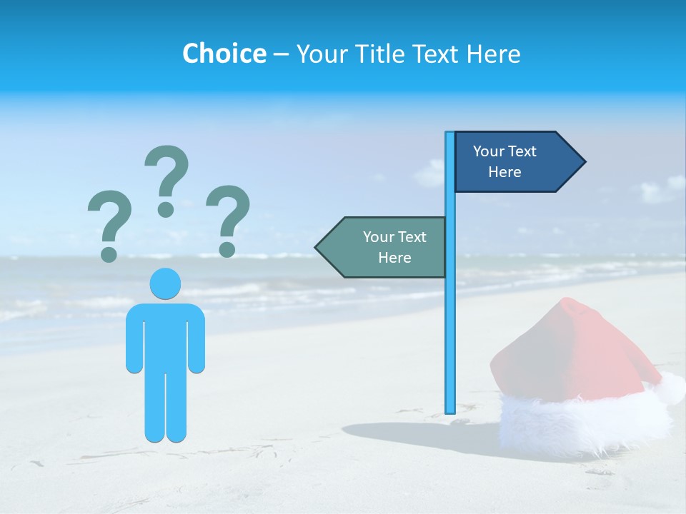 Santa Isolated Blue PowerPoint Template