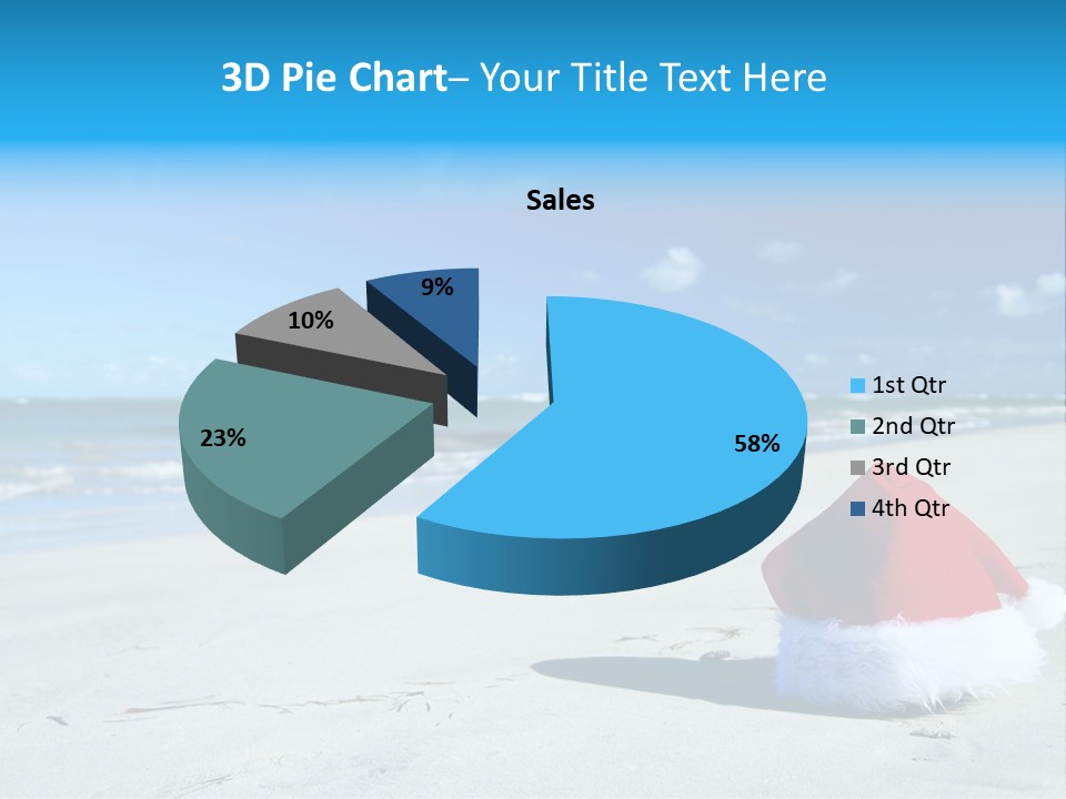 Santa Isolated Blue PowerPoint Template
