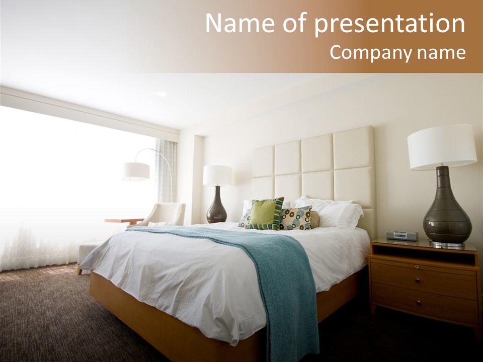 Business Bedroom Light PowerPoint Template