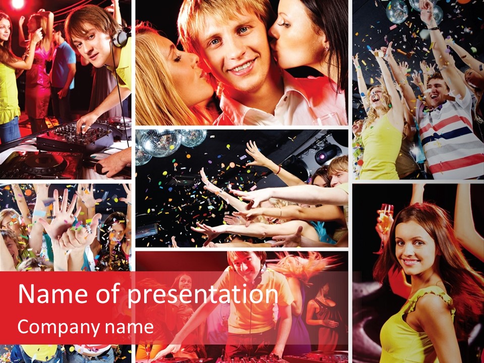 Gathering Happy Collage PowerPoint Template