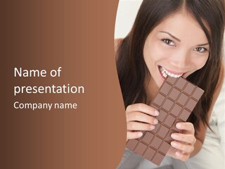 Girl Closeup Chocolat PowerPoint Template