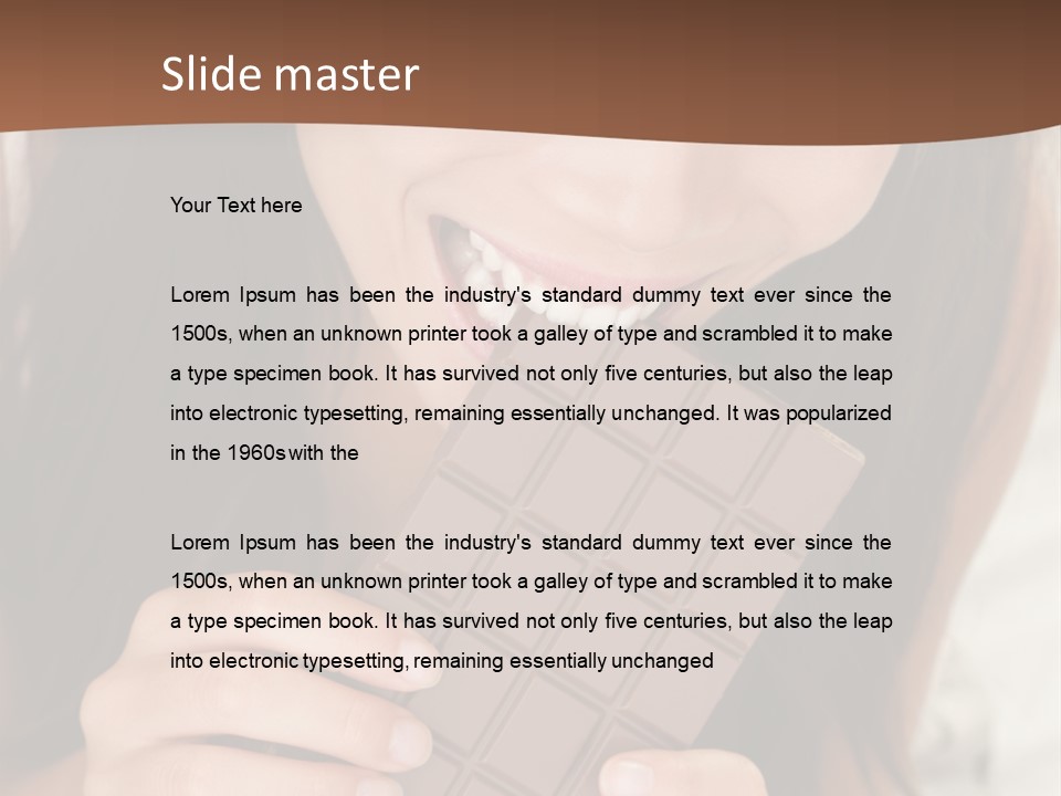 Girl Closeup Chocolat PowerPoint Template