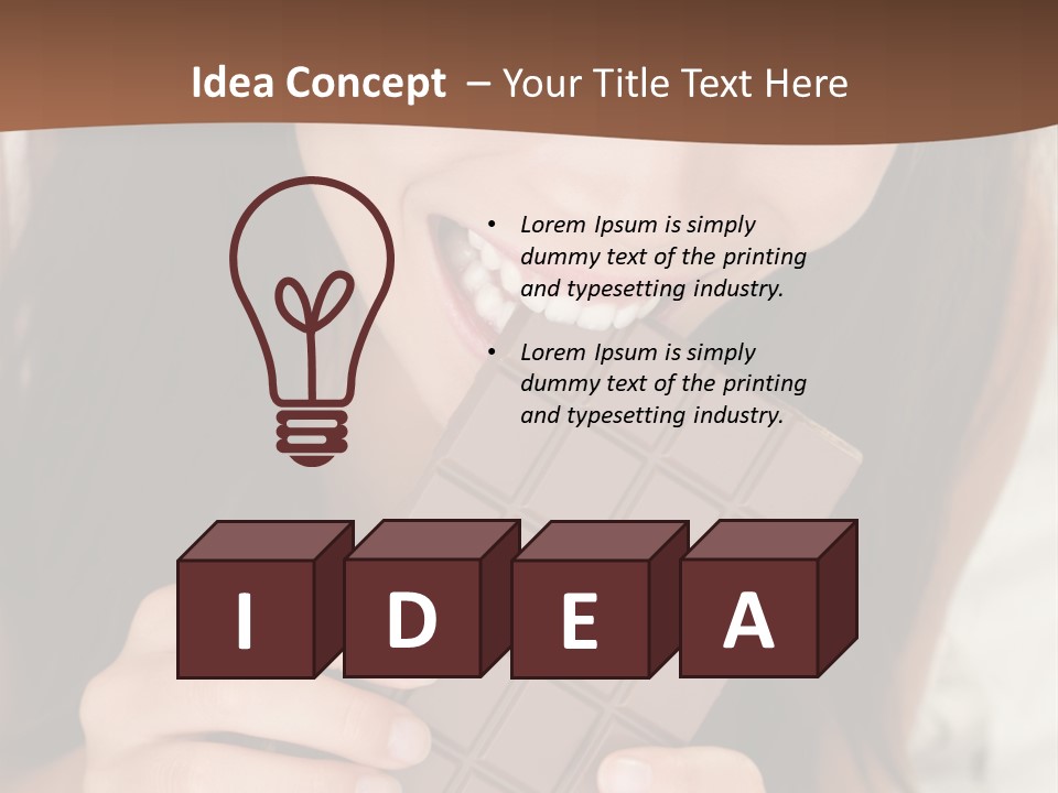 Girl Closeup Chocolat PowerPoint Template
