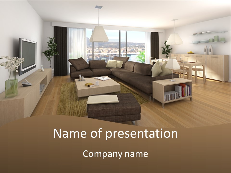 Apartment Plasma Sofa PowerPoint Template