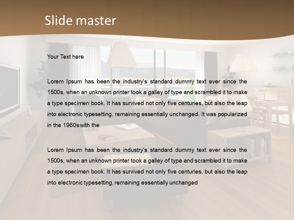 Apartment Plasma Sofa PowerPoint Template