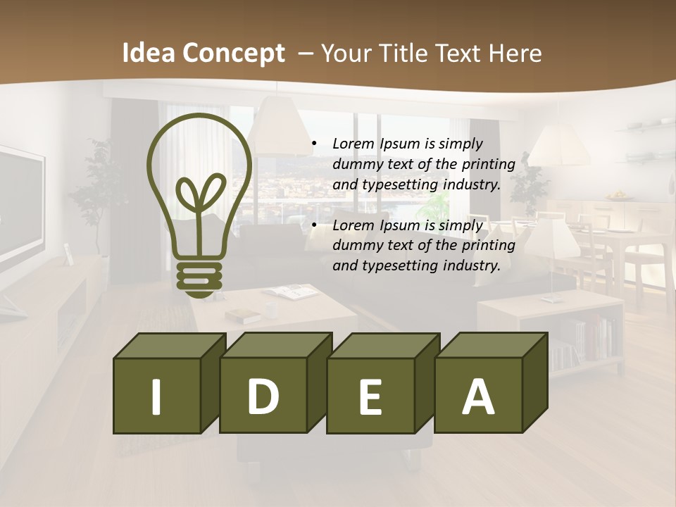 Apartment Plasma Sofa PowerPoint Template