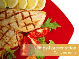 Diet Salad Fish PowerPoint Template