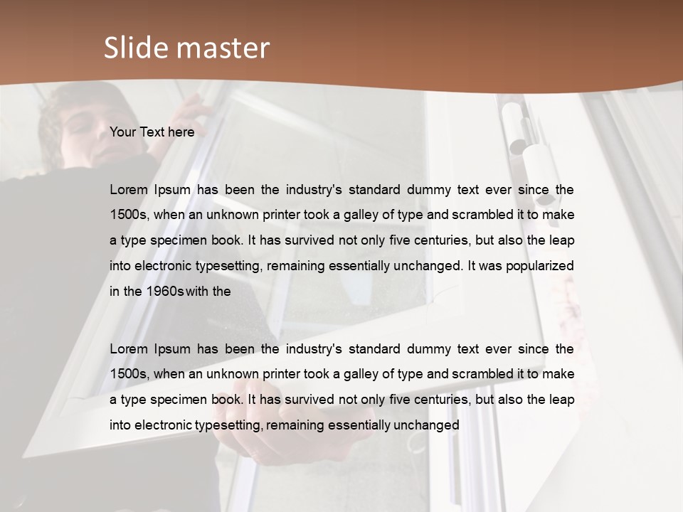 Young Construction Standing PowerPoint Template