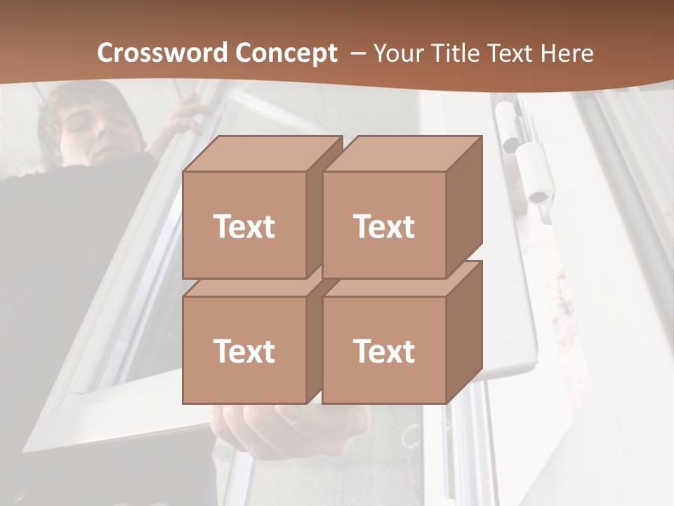 Young Construction Standing PowerPoint Template