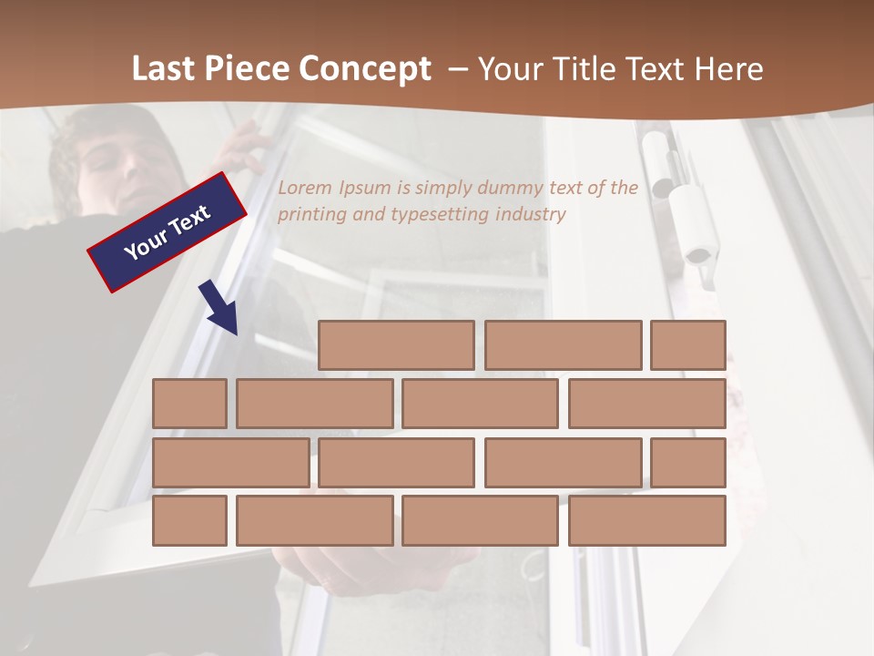 Young Construction Standing PowerPoint Template