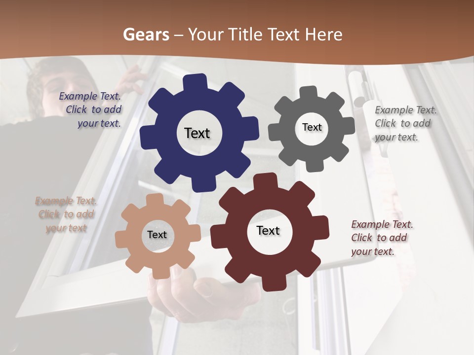 Young Construction Standing PowerPoint Template
