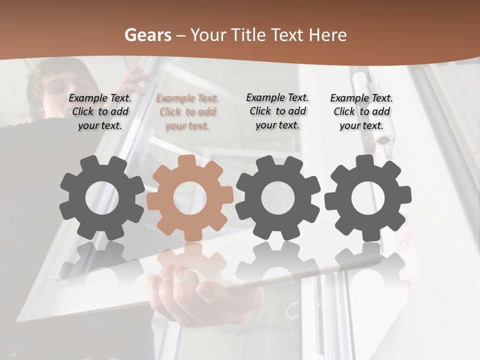 Young Construction Standing PowerPoint Template