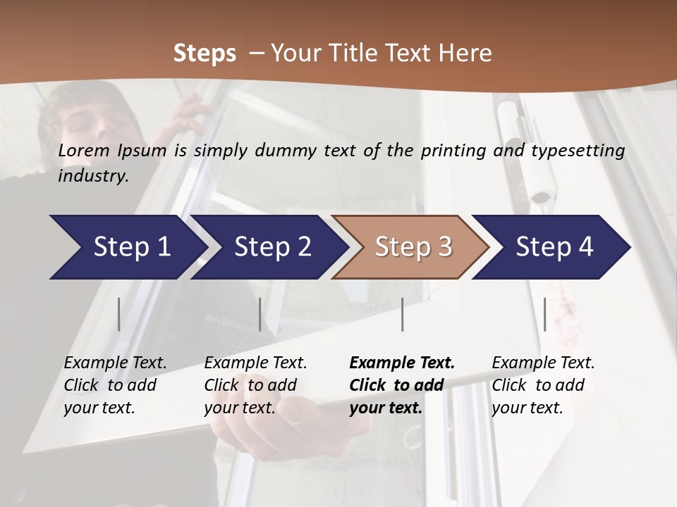 Young Construction Standing PowerPoint Template