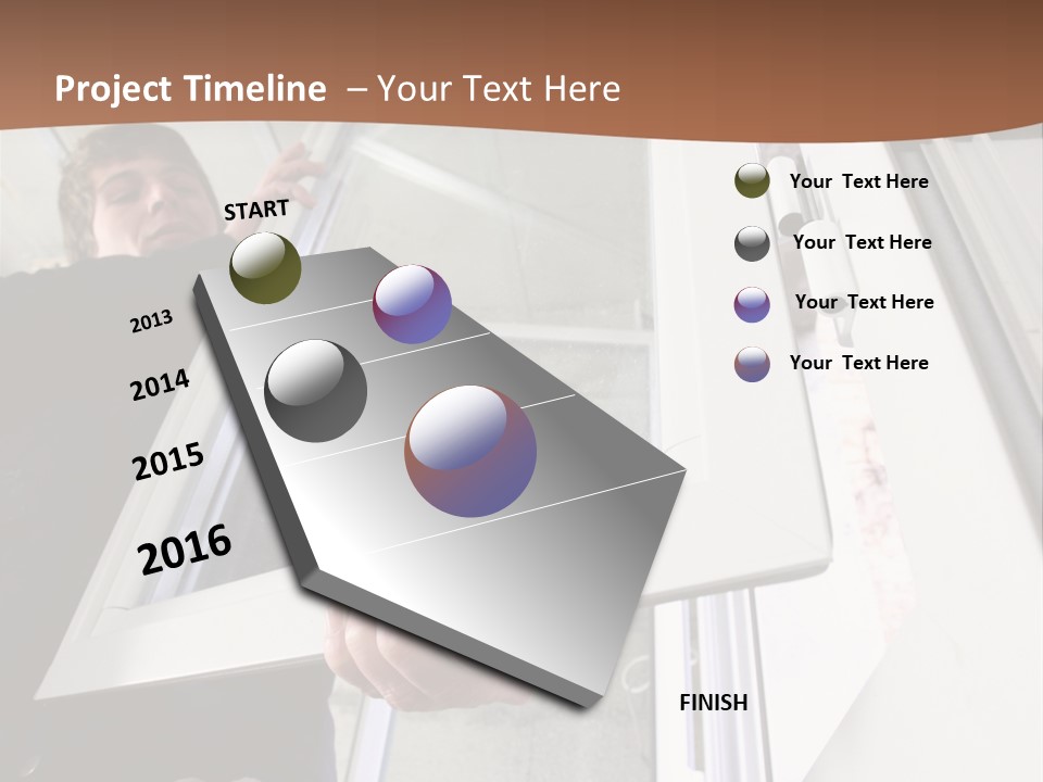 Young Construction Standing PowerPoint Template