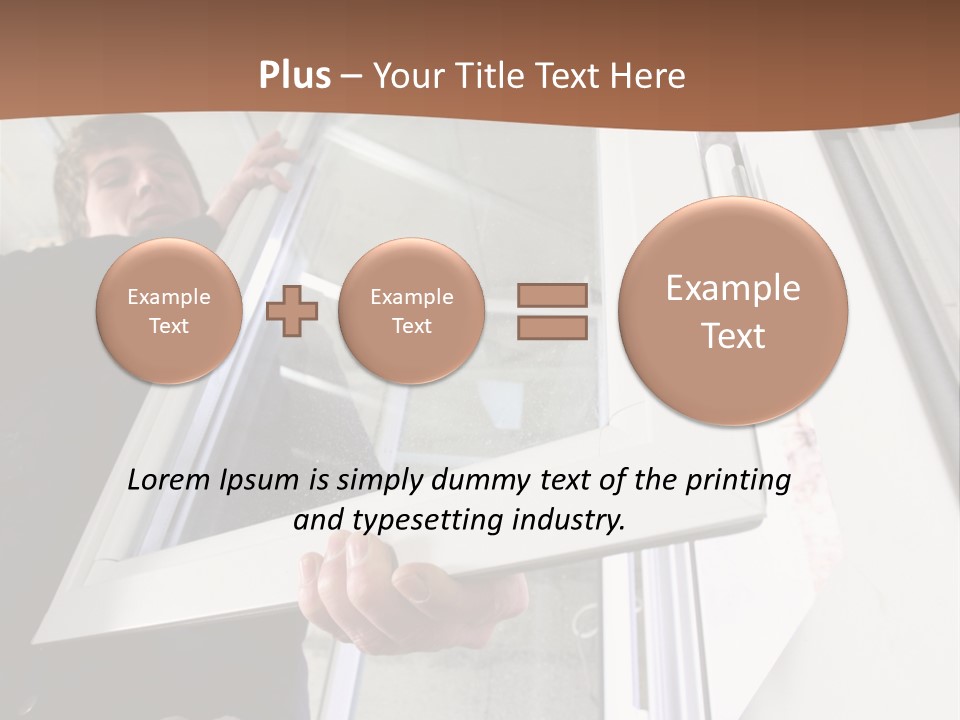 Young Construction Standing PowerPoint Template