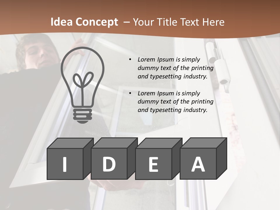 Young Construction Standing PowerPoint Template