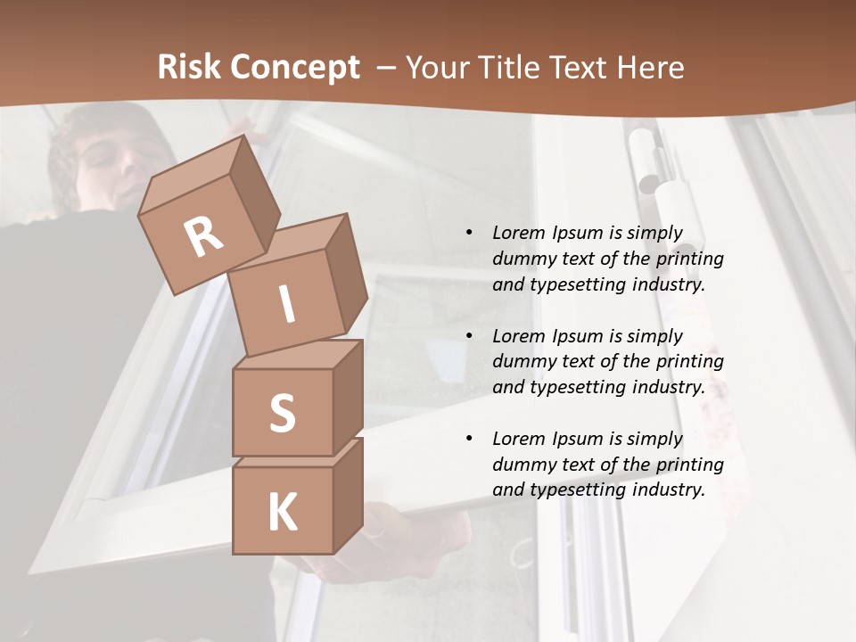 Young Construction Standing PowerPoint Template