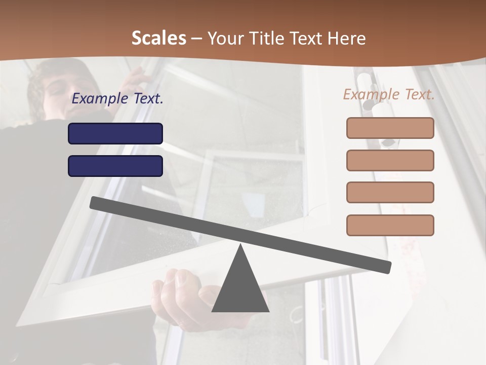 Young Construction Standing PowerPoint Template