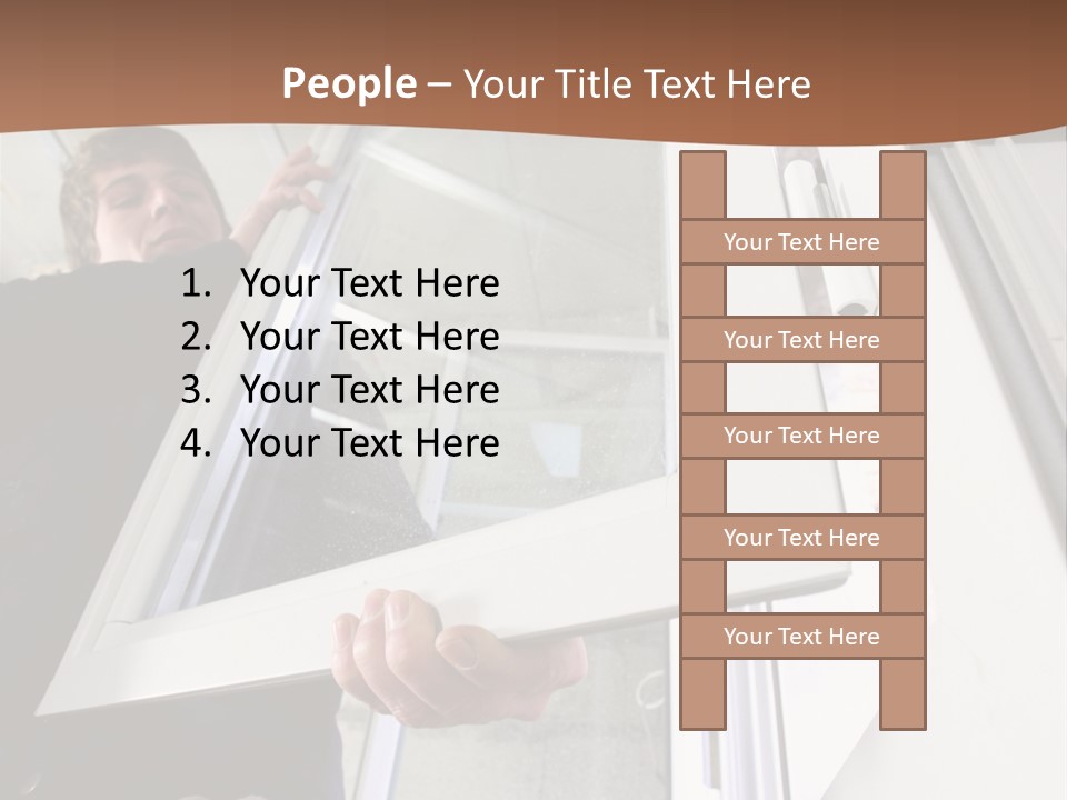 Young Construction Standing PowerPoint Template