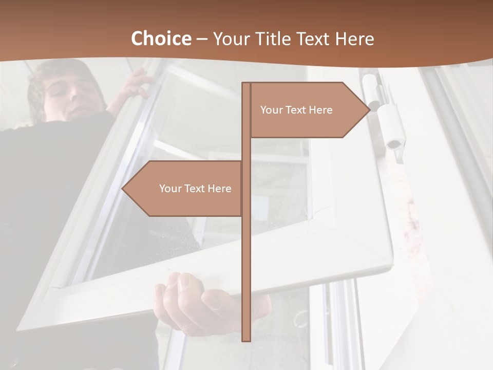 Young Construction Standing PowerPoint Template