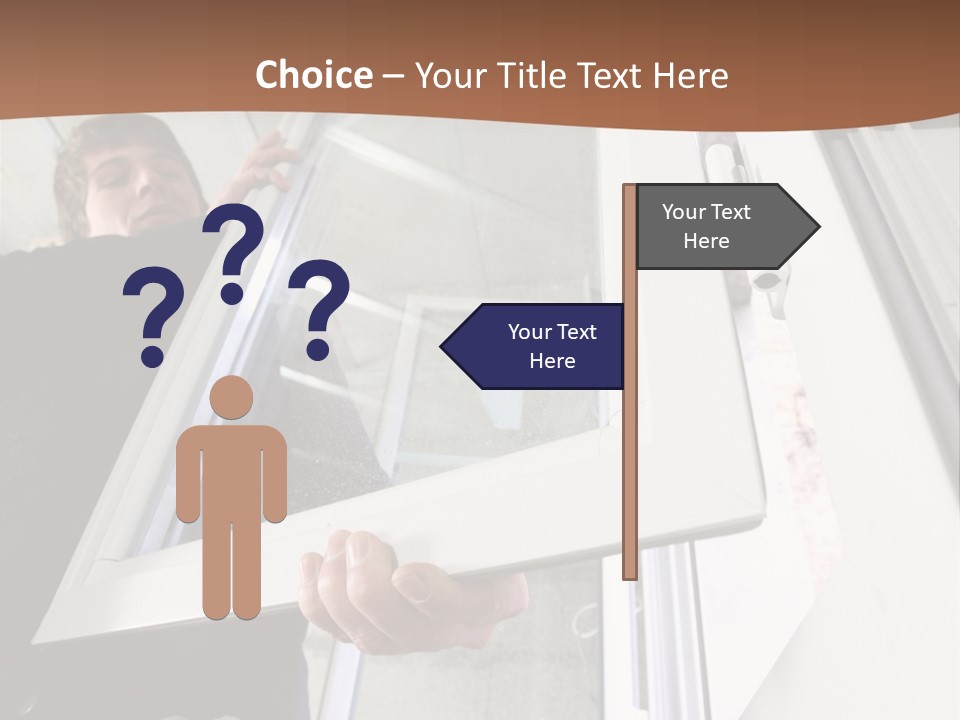 Young Construction Standing PowerPoint Template