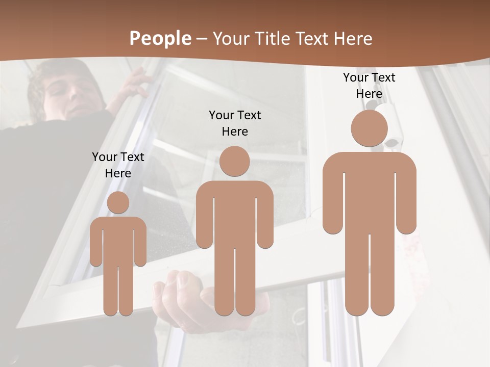 Young Construction Standing PowerPoint Template