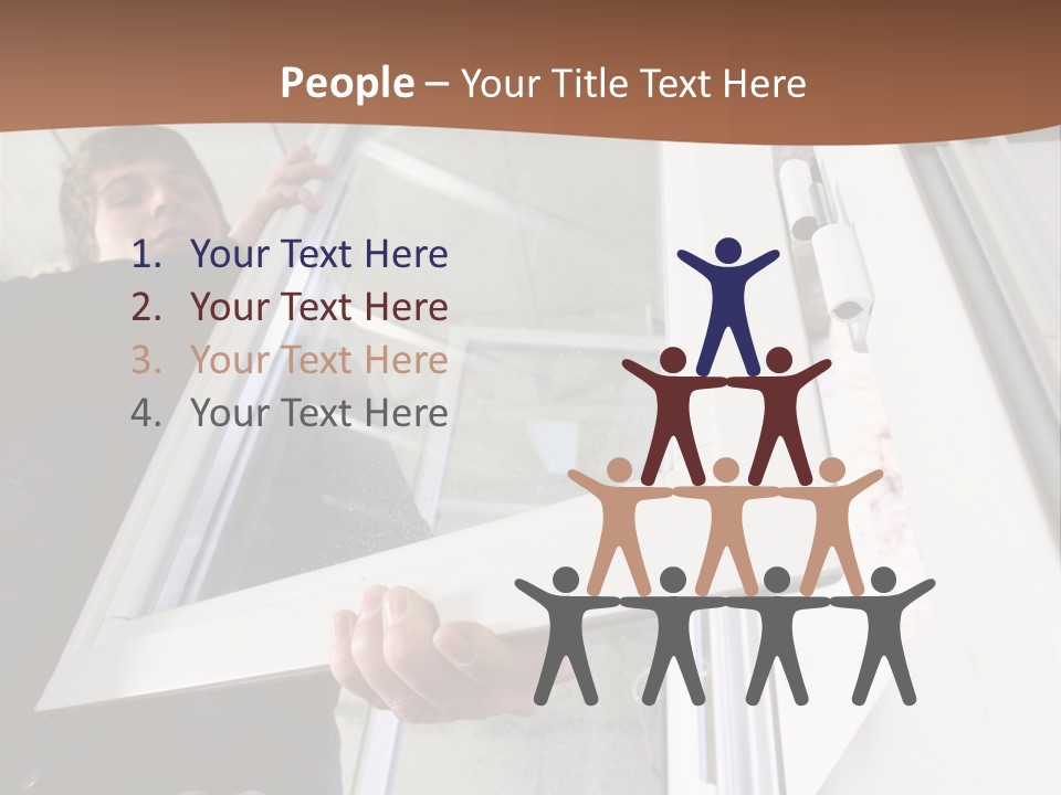 Young Construction Standing PowerPoint Template