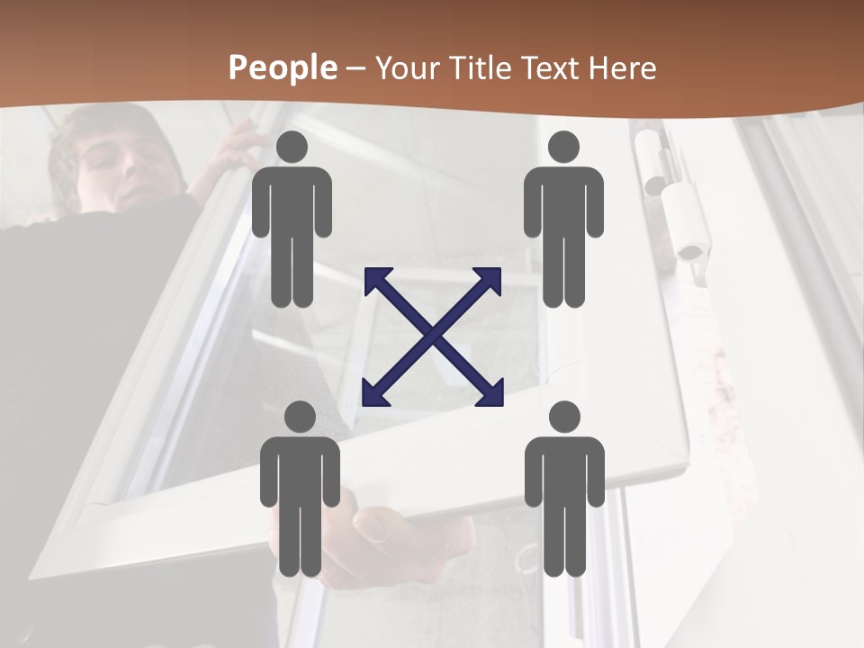 Young Construction Standing PowerPoint Template