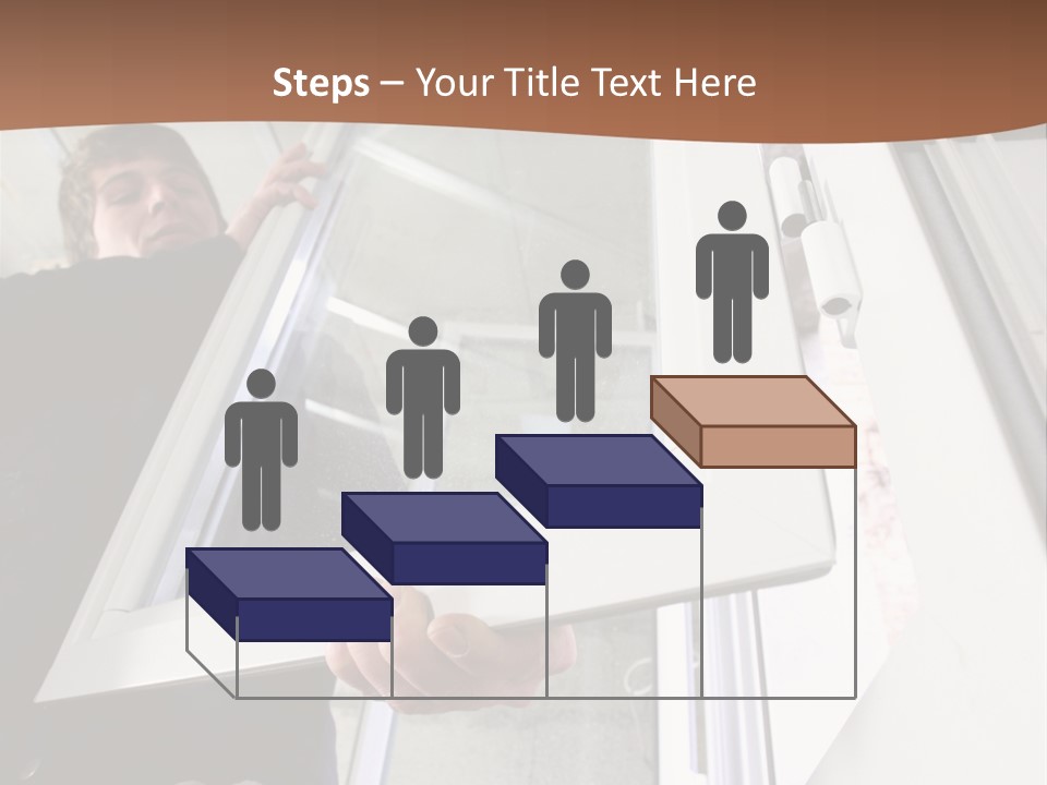 Young Construction Standing PowerPoint Template