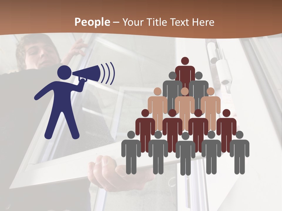 Young Construction Standing PowerPoint Template