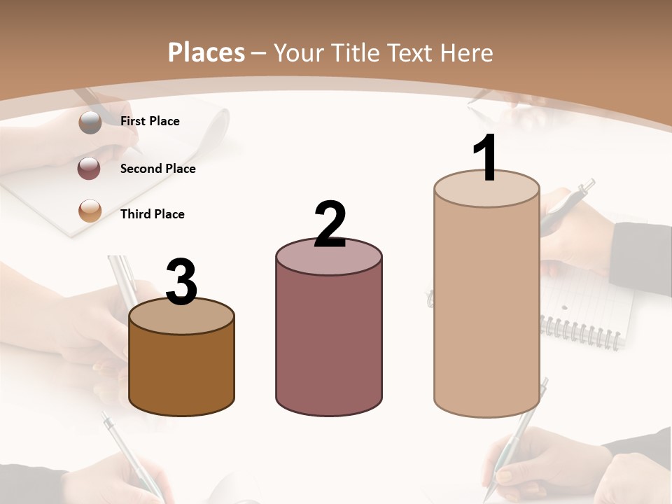 Table Caucasian Page PowerPoint Template
