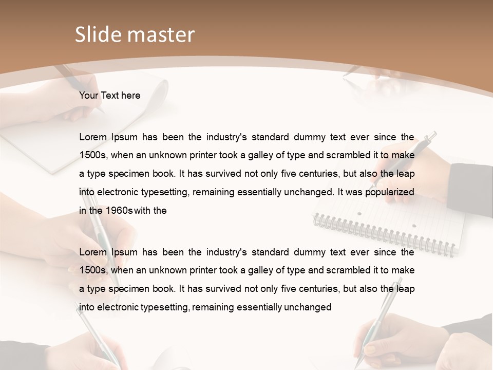 Table Caucasian Page PowerPoint Template