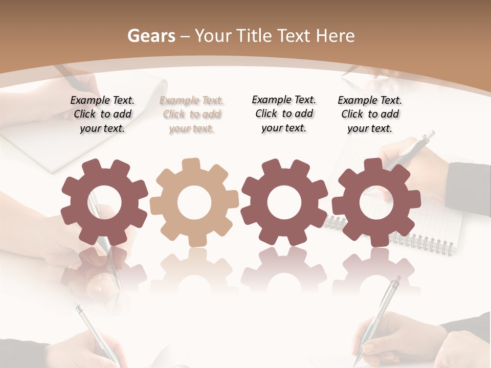 Table Caucasian Page PowerPoint Template
