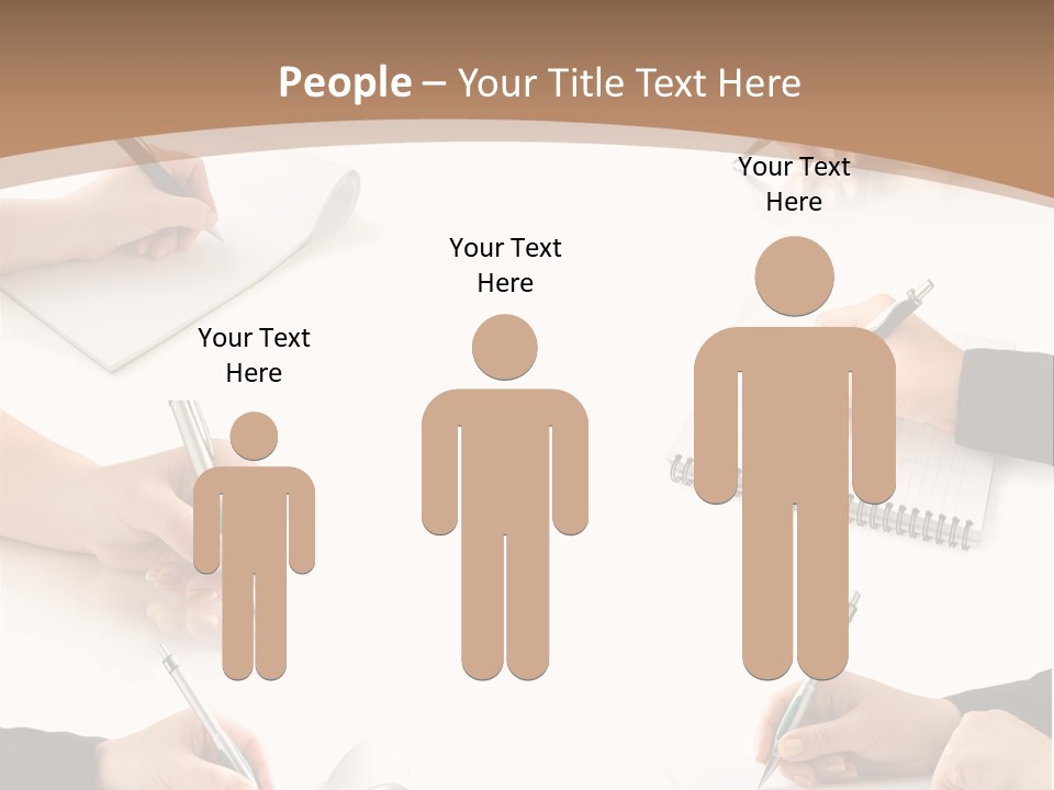 Table Caucasian Page PowerPoint Template