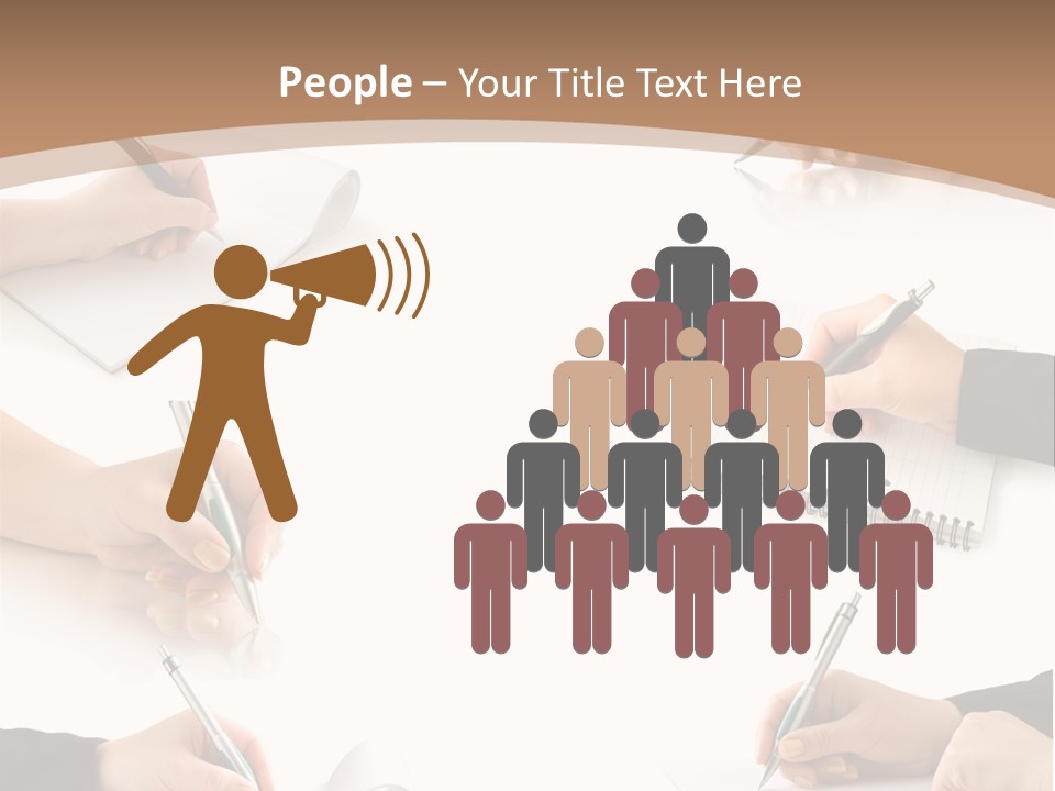 Table Caucasian Page PowerPoint Template